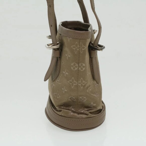 LOUIS VUITTON Monogram Satin Little bucket Hand Bag Beige M92145 LV Auth am3521A - Picture 6 of 16